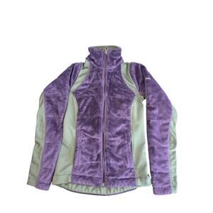 Columbia Women’s XS Omni-Heat Fleece Jacket Purple Green Thermal Reflective